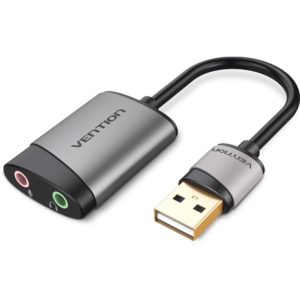 VENTION USB External Sound Card 0.15M Gray Metal Type (CDKHB).
