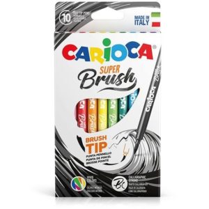 Carioca Super-Brush μαρκαδόροι 10 χρωμάτων (Σετ 6τεμ).