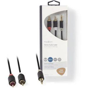 NEDIS CABW22200AT50 Stereo Audio Cable 3.5 mm Male - 2x RCA Male 5.0m Anthracite NEDIS.
