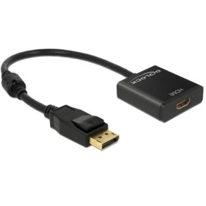 DELOCK αντάπτορας DisplayPort 1.2 σε HDMI 62607, 4K, 20cm, μαύρος 62607.