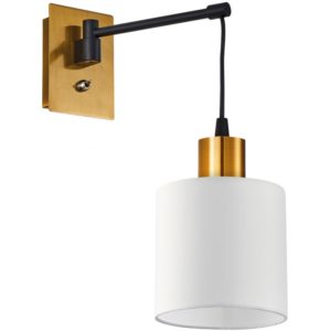 Home Lighting SE21-GM-9-SH1 ADEPT WALL LAMP Gold Matt and Black Metal Wall Lamp White Shade 77-8875( 3 άτοκες δόσεις.)