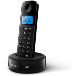 Philips D1651B/GRS Μαύρο (Ελληνικό Μενού) Ασύρματο τηλέφωνο με τηλεφωνητή, ανοιχτή ακρόαση, φωτιζόμενη οθόνη και 50 μνήμες.( 3 άτοκες δόσεις.)