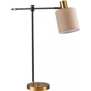 Home Lighting SE21-GM-36-SH3 ADEPT TABLE LAMP Gold Matt and Black Metal Table Lamp Brown Shade+ 77-8338( 3 άτοκες δόσεις.)
