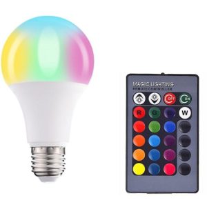 OEM Λάμπα LED E27 RGB 16 χρώματα & 4 επιλογές φωτεινότητας με Remote control.