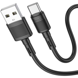Καλώδιο Σύνδεσης Hoco X83 Victory USB σε USB-C 3A Μαύρο 1m Υψηλής Αντοχής.