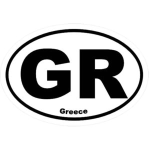 Auto GS Αυτοκόλλητο Σήμα GR Απλό Οβάλ Λευκό Με Μαύρο 17x11cm 1Τμχ 24717.