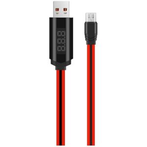 Καλώδιο σύνδεσης Hoco U29 LED Display USB σε Micro-USB 2.0A Fast Charging Κόκκινο 1m.