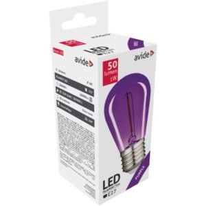 Avide Διακοσμητική Λάμπα LED Filament 0.6W E27 Purple.