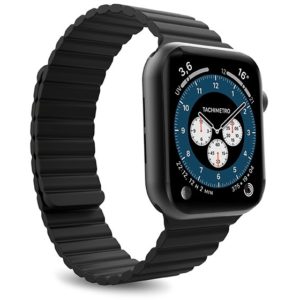 Puro Silicon Band ICON LINK with magnets for Apple Watch 38- 40mm size S/M - Black( 3 άτοκες δόσεις.)