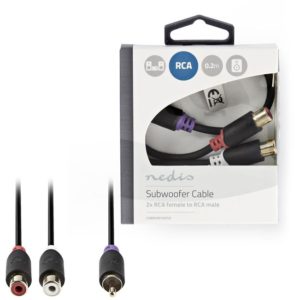NEDIS CABW24010AT02 Subwoofer Cable RCA Male - 2x RCA Female 0.2 m Anthracite NEDIS.