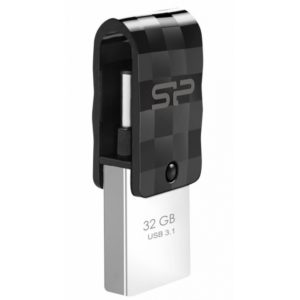 SILICON POWER Dual USB Flash Drive C31, USB 3.1 & Type-C, 32GB, μαύρο SP032GBUC3C31V1K.