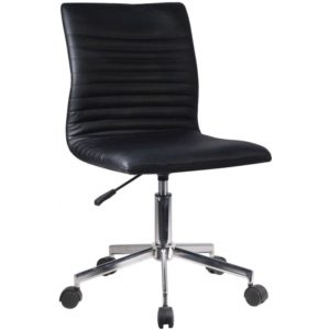 ArteLibre Καρέκλα Γραφείου ΕΡΑΤΩ Μαύρο PVC 45x57x81-91cm.( 3 άτοκες δόσεις.)