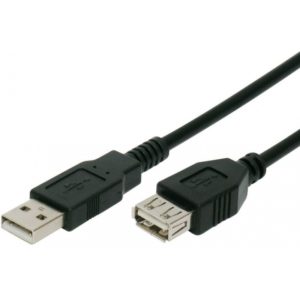POWERTECH καλώδιο USB 2.0 αρσενικό σε θηλυκό CAB-U012, copper, 3m, μαύρο CAB-U012.