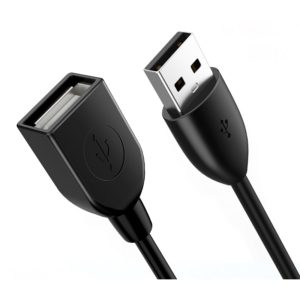 CABLETIME καλώδιο USB 2.0 αρσενικό σε θηλυκό C160, 3A, 0.5m, μαύρο 5210131038659.