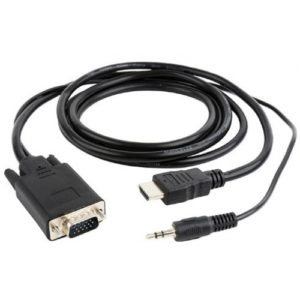 CABLEXPERT HDMI TO VGA AND AUDIO ADAPTER CABLE SINGLE PORT 3M BLACK A-HDMI-VGA-03-10