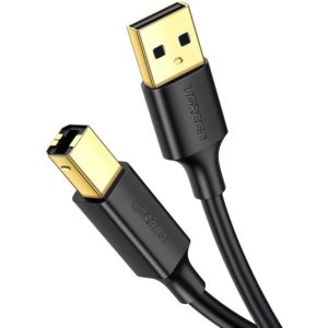 Ugreen Καλώδιο Εκτυπωτή US135 USB 2.0 A to USB-B Gold Plated Printer Scanner Cable 1.5m - Μαύρο (10350)