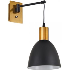 Home Lighting SE21-GM-9-MS2 ADEPT WALL LAMP Gold Matt and Black Metal Wall Lamp Black Metal Shade 77-8360( 3 άτοκες δόσεις.)