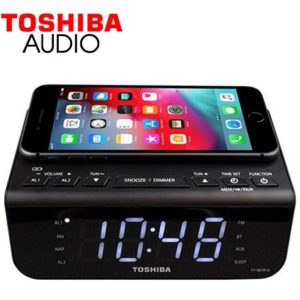TOSHIBA AUDIO BLUETOOTH SPEAKER & QI CHARGING ALARM CLOCK RADIO TY-WCR10( 3 άτοκες δόσεις.)