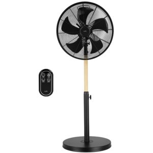 LIFE Alize Wood - Black color stand fan with remote control LIFE.( 3 άτοκες δόσεις.)