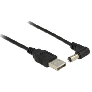DELOCK καλώδιο USB σε DC 5.5 x 2.1mm 83578, γωνιακό, 1.5m, μαύρο 83578.