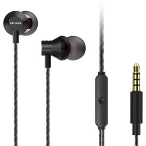 AIWA STEREO 3,5MM IN-EAR WITH REMOTE AND MIC BLACK ESTM-50BK