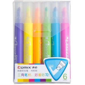 Comix μαρκαδόροι υπογράμμισης σετ 6 χρώματα 1-4mm.