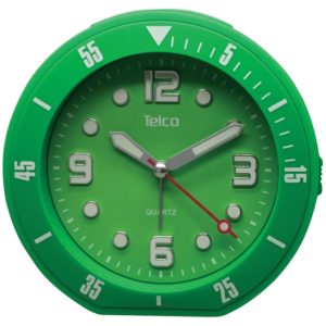 Telco Αθόρυβο αναλογικό ρολόι με rubber Πράσινο 2809