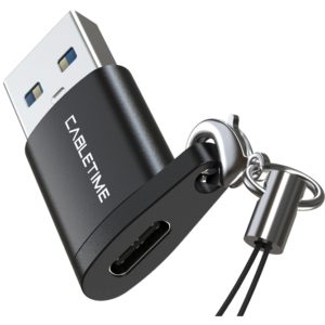CABLETIME αντάπτορας USB 3.0 σε USB Type-C AMCF, 2.1A, 0.1m, μαύρος 5210131038444.