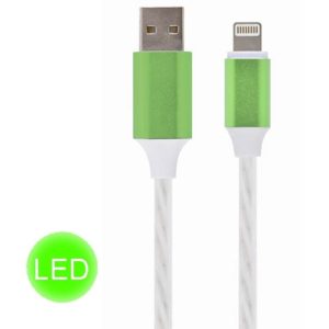CABLEXPERT USB 8-PIN CHARGE & DATA CABLE WITH LED LIGHT FX 1M GREEN CC-USB-8PLED-G-1M