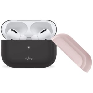 Puro Silicon Case For AirPods Pro With Additional Cap - Σκούρο Γκρι