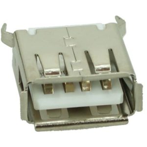 USB 2.0 Connector A TYPE, MID Solder in, Silver/White CON-U018.