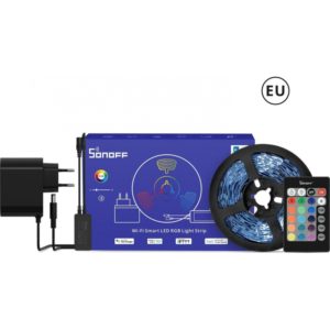 Sonoff L2 Lite-5M-EU Ταινία LED Τροφοδοσίας 12V RGB Μήκους 5m και 30 LED ανά Μέτρο Σετ με Τηλεχειριστήριο και Τροφοδοτικό.