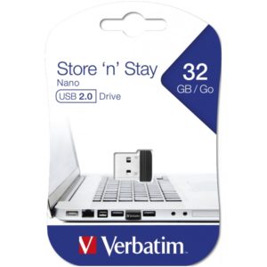 Verbatim Store 'n' Stay Nano 32GB USB 2.0 Stick Μαύρο - 98130. 98130.