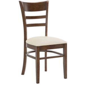 CABIN Καρέκλα Καρυδί - PVC Εκρού 43x50x92cm Ε7055 (Σετ 2τεμ.).( 3 άτοκες δόσεις.)
