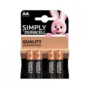 DURACELL SIMPLY ΜΠΑΤΑΡΙΑ ΑΛΚΑΛΙΚΗ AA 4ΤΜΧ.