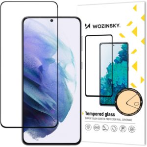 Wozinsky Tempered Glass Full Glue Super Tough Screen Protector Full Coveraged with Frame Case Friendly for Samsung Galaxy S21+ 5G (S21 Plus 5G) black.