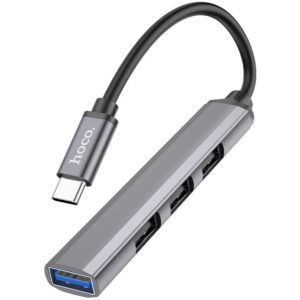 Hub USB-C Hoco HB26 USB3.0+3xUSB2.0 Γκρι.