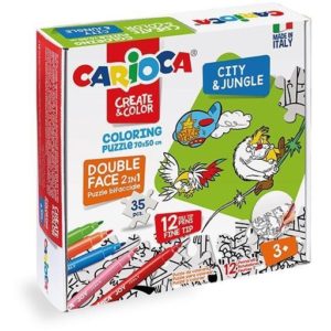 Carioca Puzzle 2σε1 χρωματίζω City - Jungle 35 τεμ. 70x35εκ..