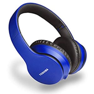 TOSHIBA AUDIO SLICK SERIES BT OVER EAR FOLDABLE HEADPHONES BLUE RZE-BT166H-BLU