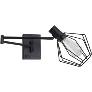Home Lighting SE21-BL-52-GR1 ADEPT WALL LAMP Black Wall Lamp with Switcher and Black Metal Grid 77-8381( 3 άτοκες δόσεις.)