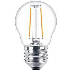 Philips E27 LED Warm White Filament Ball Bulb 2W (25W) (LPH02370) (PHILPH02370).