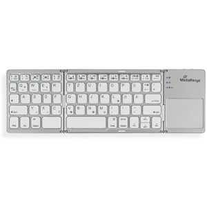 MediaRange Fordable and Rechargeable Bluetooth keyboard 64 keys with touchpad Silver (MROS133-GR).