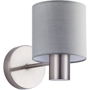 Home Lighting SE21-NM-16-SH2 ADEPT NICKEL MATT WALL LAMP GREY SHADE+ 77-8300( 3 άτοκες δόσεις.)