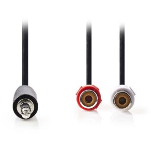 NEDIS CAGP22250BK02 Stereo Audio Cable 3.5 mm Male - 2x RCA Female 0.2m Black NEDIS.