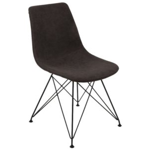 PANTON Καρέκλα Μέταλλο Βαφή Μαύρη, PU Vintage Black 43x57x81cm ΕΜ777,3 (Σετ 4τεμ.).( 3 άτοκες δόσεις.)