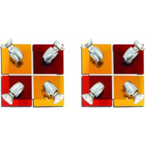 Home Lighting GU1094J-4B (x2) Colours Spot Packet Chrome metal rotating spot with decorative red and yellow g 77-8864( 3 άτοκες δόσεις.)