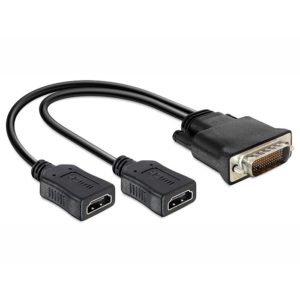 DELOCK splitter από DMS-59 male σε 2x HDMI 19 pin female, 20cm, μαύρο 65280.