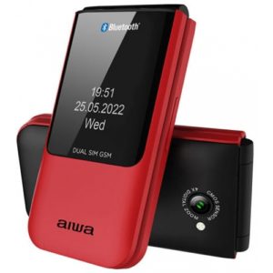 AIWA SLIM BT CLAMSHELL FLIP-STYLE DUAL SIM PHONE RED FP-24RD( 3 άτοκες δόσεις.)