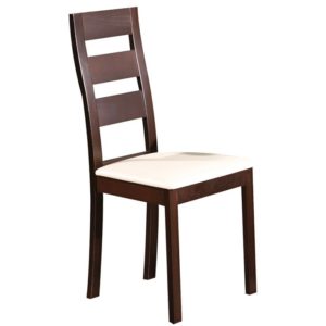 MILLER Καρέκλα Οξυά Σκούρο Καρυδί, PVC Εκρού 45x52x97cm Ε782 (Σετ 2τεμ.).( 3 άτοκες δόσεις.)