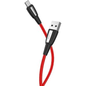 Καλώδιο σύνδεσης Κορδόνι Hoco X39 Titan USB σε Micro-USB Fast Charging 2.4A Κόκκινο 1m.
